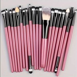 NWT 20 Pieces Pink Pro Makeup Brush Set  Eyeshadow, Eyebrow, Blush Brushes
